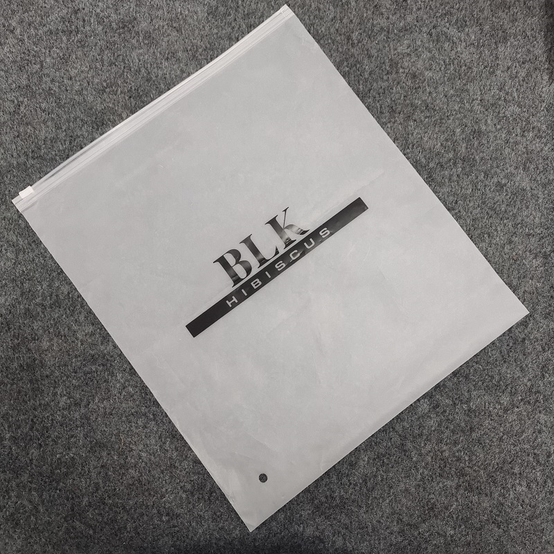 Clothing Frosted Matte Clear Plastic Packaging Zipper Bag Custom Logo